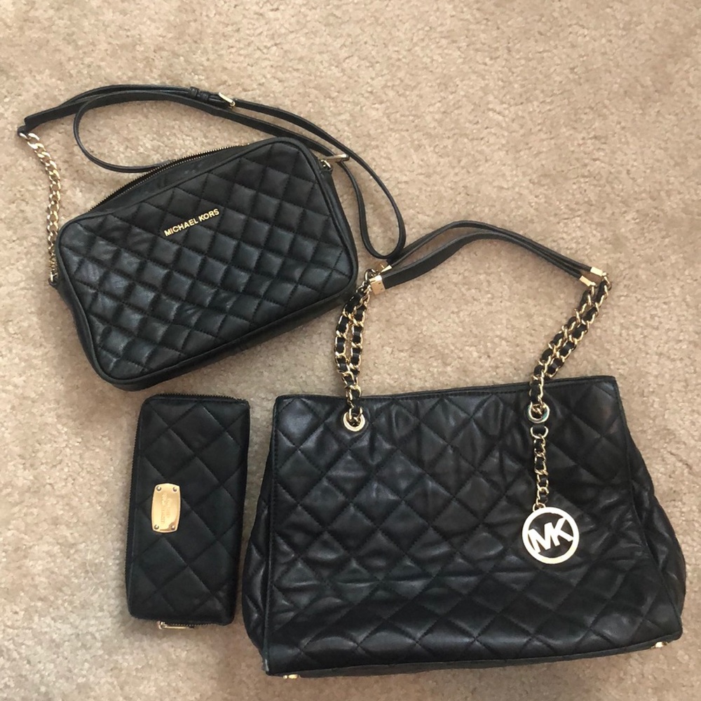 Michael Kors Black Quilted Handbag